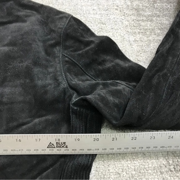 Todd Snyder M Suede Cafe Racer Moto Jacket in Black - Picture 5 of 7